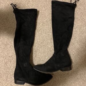 Over The Knee faux suede boots
